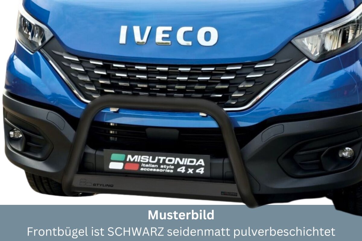 Frontbügel Edelstahl schwarz für Iveco Daily ab 2019 63mm m ABE Ramm