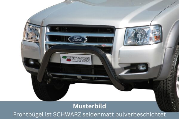 Frontbügel Edelstahl schwarz für Ford Ranger 2007 - 2009 Ø76mm mit Gutachten Rammschutz