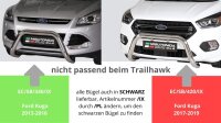 Frontbügel Edelstahl schwarz für Ford Kuga 2013-2016 76mm mit ABE Frontschutzbügel