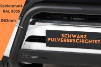 Frontbügel Edelstahl schwarz für Ford Transit Custom 2013 - 2017 63mm Bullbar