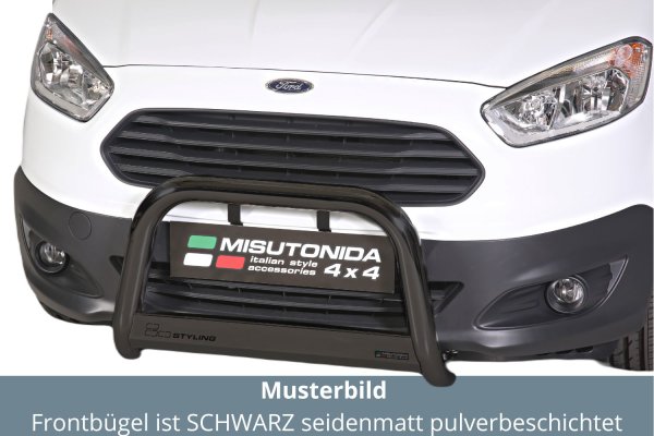 Frontbügel Edelstahl schwarz für Ford Transit Courier 2014 - 63mm ABE Bullbar