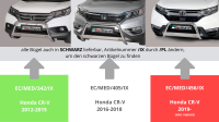 Frontbügel Edelstahl schwarz für Honda CR-V 2012 - 2015 63mm mit ABE Rammschutz