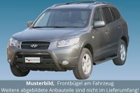 Frontbügel Edelstahl schwarz für Hyundai Santa Fe 2006 - 2009 76mm ABE Bullbar