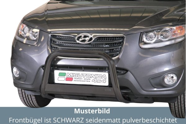 Frontbügel Edelstahl schwarz für Hyundai Santa Fe 2010 - 2012 63mm ABE Bullbar