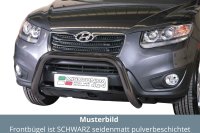 Frontbügel Edelstahl schwarz für Hyundai Santa Fe 2010 - 2012 76mm ABE Bullbar