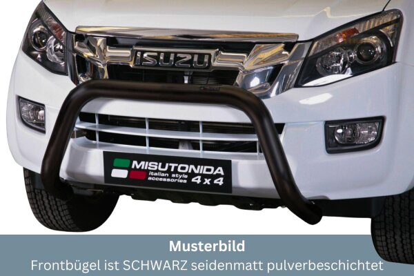 Frontbügel Edelstahl schwarz für Isuzu D-Max 2012-2016 Ø76mm ABE Bullbar