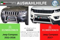 Frontbügel Edelstahl schwarz für Jeep Compass 2011 - 2017 63mm mit ABE Bullbar