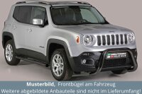 Frontbügel Edelstahl schwarz für Jeep Renegade 2014-2017 Ø76mm ABE Frontschutzbügel