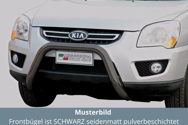 Frontbügel Edelstahl schwarz für KIA Sportage 2008 - 2010 76mm mit ABE Bullbar