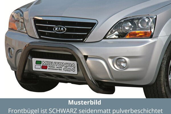 Frontbügel Edelstahl schwarz für KIA Sorento 2006 - 2008 Ø76mm mit Gutachten Rammschutz