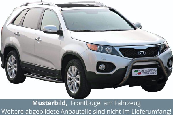 Frontbügel Edelstahl schwarz für KIA Sorento 2009 - 2012 76mm mit ABE Rammschutz