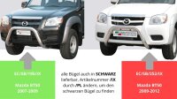 Frontbügel Edelstahl schwarz für Mazda BT 50 2007 - 2008 76mm mit ABE Rammschutz