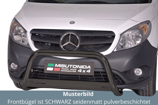 Frontbügel Edelstahl schwarz für Mercedes Citan W415 Bj. 2012-21 Ø63mm mit ABE