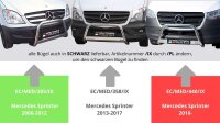 Frontbügel Edelstahl schwarz für Mercedes Sprinter W906 Bj. 2013 - 2017 Ø63mm mit Gutachten