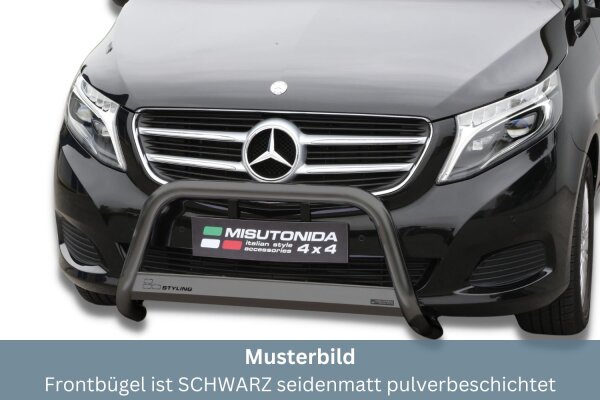 Frontbügel Edelstahl schwarz für Mercedes V-Klasse W447 Bj. 2014 - 2019 Ø63mm Rammschutz