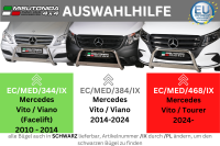 Frontbügel Edelstahl schwarz für Mercedes Vito W447 Viano Bj. 2015- Ø63mm mit Gutachten