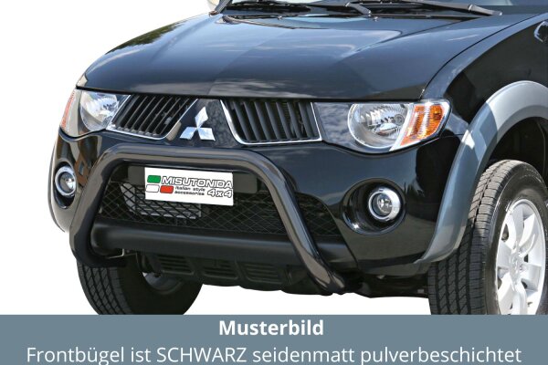 Frontbügel Edelstahl schwarz für Mitsubishi L200 2006 - 2008 76mm ABE Bullbar