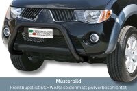 Frontbügel Edelstahl schwarz für Mitsubishi L200 KAOT 2006 - 2008 Ø76mm mit Gutachten