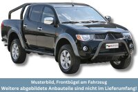 Frontbügel Edelstahl schwarz für Mitsubishi L200 KAOT 2006 - 2008 Ø76mm mit Gutachten