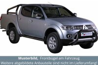 Frontbügel Edelstahl schwarz für Mitsubishi L200 KAOT 2010-2014 76mm mit ABE