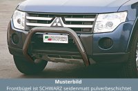 Frontbügel Edelstahl schwarz für Mitsubishi Pajero 2007 - 2014 76mm ABE Bullbar