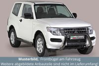 Frontbügel Edelstahl schwarz für Mitsubishi Pajero 2015 - 76mm mit ABE Bullbar