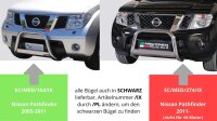 Frontbügel Edelstahl schwarz für Nissan Pathfinder 2005 - 2011 63mm ABE Bullbar