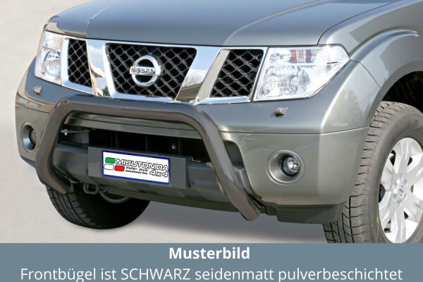 Frontbügel Edelstahl schwarz für Nissan Pathfinder 2005 - 2011 76mm ABE Bullbar