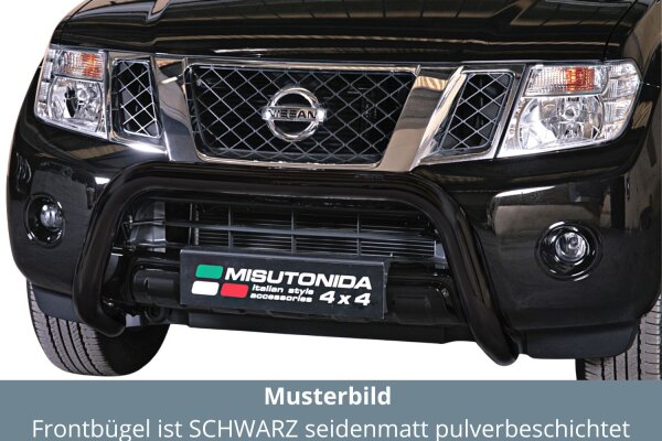 Frontbügel Edelstahl schwarz für Nissan Pathfinder 2011 - Ø76mm mit Gutachten