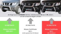 Frontbügel Edelstahl schwarz für Nissan Pathfinder 2011 - Ø76mm mit Gutachten