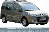 Frontbügel Edelstahl schwarz für Peugeot Partner 2008 - 2015 63mm ABE Bullbar