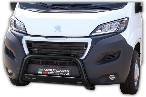 Frontbügel Edelstahl schwarz für Peugeot Boxer 2014 - 63mm Frontschutzbügel