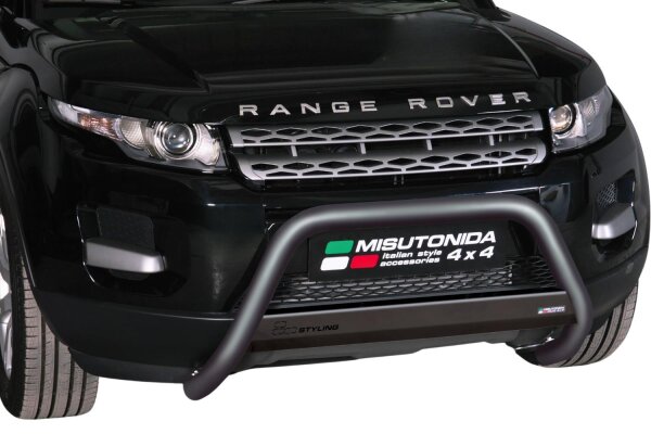 Frontbügel Edelstahl schwarz für Land Rover Range Rover Evoque 2011-15 Ø63mm mit Gutachten