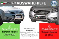 Frontbügel Edelstahl schwarz für Renault Koleos 2008 - 2011 63mm mit ABE Bullbar