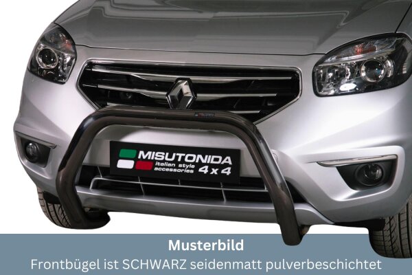 Frontbügel Edelstahl schwarz für Renault Koleos 2011 - 76mm mit ABE Rammschutz