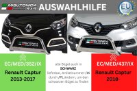 Frontbügel Edelstahl schwarz für Renault Captur 2013 - 63mm mit Gutachten Rammschutz