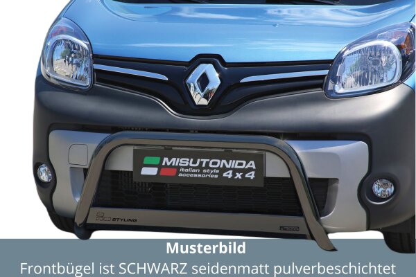 Frontbügel Edelstahl schwarz für Renault Kangoo 2014 - 63mm mit ABE Rammschutz