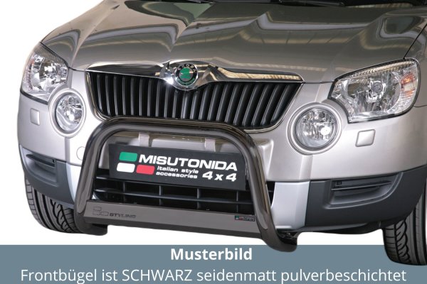 Frontbügel Edelstahl schwarz für Skoda Yeti 2010 - 2013 63mm mit ABE Rammschutz