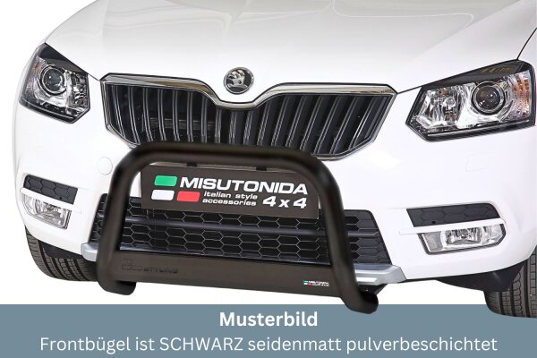 Frontbügel Edelstahl schwarz für Skoda Yeti 2014 - 63mm mit Gutachten Frontschutzbügel