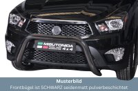 Frontbügel Edelstahl schwarz für Ssangyong Actyon Sports 2012 - 76mm ABE Bullbar