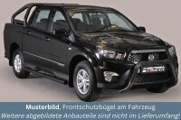 Frontbügel Edelstahl schwarz für Ssangyong Actyon Sports 2012 - 76mm ABE Bullbar