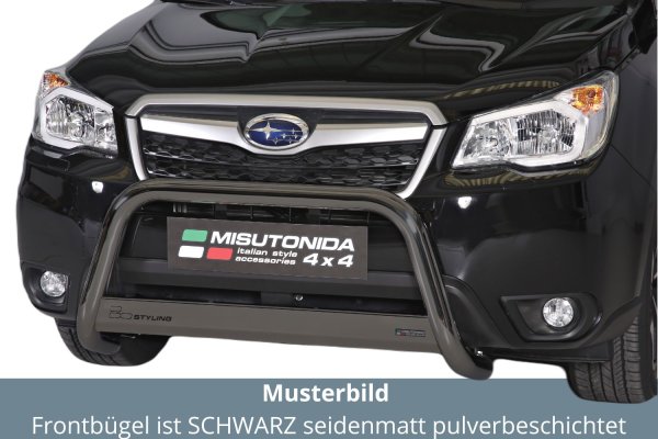 Frontbügel Edelstahl schwarz für Subaru Forester 2013 - 63mm mit ABE Rammschutz