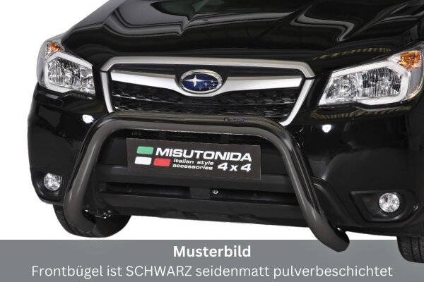 Frontbügel Edelstahl schwarz für Subaru Forester SJ 2013 - 76mm mit Gutachten