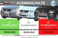 Frontbügel Edelstahl schwarz für Suzuki Grand Vitara JT 2005 -2008 63mm Gutachten