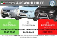 Frontbügel Edelstahl schwarz für Suzuki Grand Vitara 2005 -2008 76mm ABE Bullbar