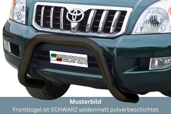 Frontbügel Edelstahl schwarz für Toyota Land Cruiser J12 Prado 120 125 2002-09 76mm Gutachten