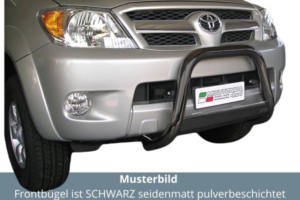 Frontbügel Edelstahl schwarz für Toyota Hilux 2005 - 2011 63mm mit ABE Bullbar