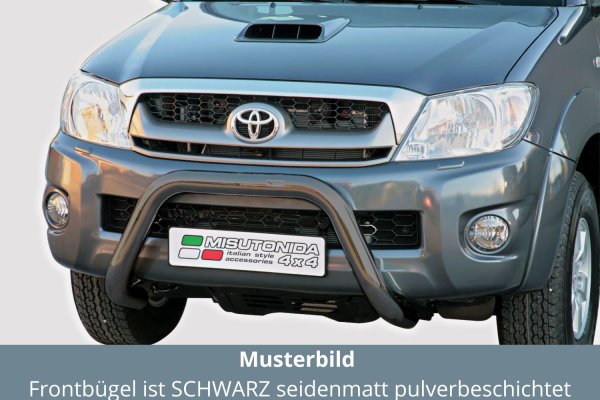 Frontbügel Edelstahl schwarz für Toyota Hilux 2005 - 2011 76mm mit ABE Bullbar