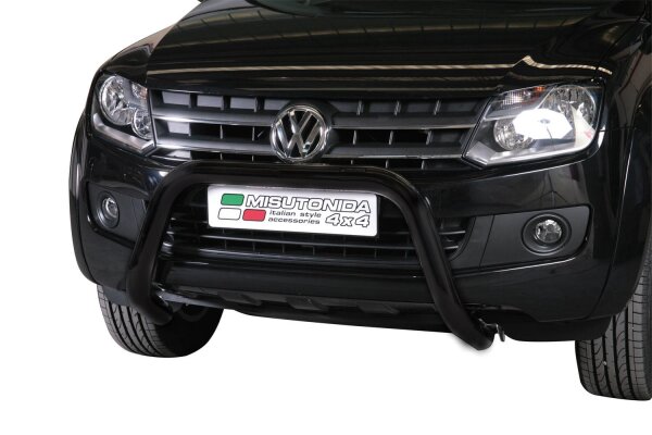 Frontbügel Edelstahl schwarz für VW Amarok Trendline 2010 - 76mm mit Gutachten Bullbar