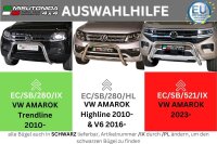 Frontbügel Edelstahl schwarz für VW Amarok Highline 2010- & V6 2016- Ø76mm Gutachten